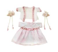 niannyyhouse Poupée Hanfu antique en peluche de 20 cm pour robe châle et épingle à cheveux Rose 20,3 cm