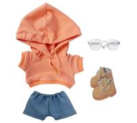niannyyhouse Sweat à capuche solide lâche Jeans Lunettes Chaussures hautes en cuir 10 cm 15 cm 20 cm Vêtements de poupée en peluche douce Jouet en peluche Accessoires d'habillement (A10, 10 cm)