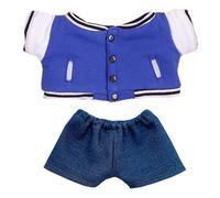 niannyyhouse Veste de baseball Jeans 20 cm Vêtements de poupée en peluche Accessoires de poupée (Bleu)