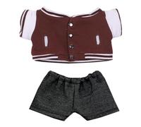 niannyyhouse Veste de baseball Jeans 20 cm Vêtements de poupée en peluche Accessoires de poupée (Marron)