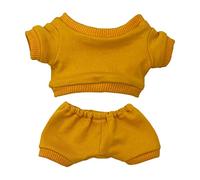 niannyyhouse Vêtement de poupée en peluche de 20 cm, vêtements de sport, costumes, sweat-shirts et pantalons pour poupée (jaune, 20 cm)