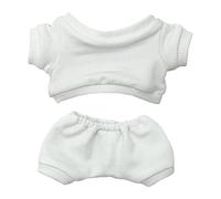 niannyyhouse Vêtement de poupée en peluche de 20 cm, vêtements de sport, costumes, sweat-shirts et pantalons pour poupée (blanc, 20 cm)