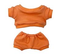 niannyyhouse Vêtement de poupée en peluche de 20 cm, vêtements de sport, costumes, sweat-shirts, pantalons et déguisement de poupée (orange, 20 cm)