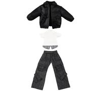 niannyyhouse Vêtements à l'échelle 1/12, veste de poupée BJD, pull, pantalon, accessoires de déguisement pour figurine d'action de 11 cm (OB11), 12 cm, 14 cm (noir, pour poupée BJD de 14 cm)
