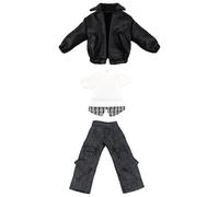 niannyyhouse Vêtements à l'échelle 1/12, veste de poupée BJD, pull, pantalon, accessoires de déguisement pour figurine d'action de 11 cm (OB11), 12 cm, 14 cm (noir, pour poupée BJD de 11,9 cm)