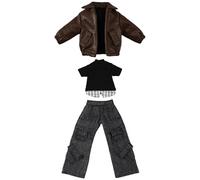 niannyyhouse Vêtements à l'échelle 1/12, veste de poupée BJD, pull, pantalon, accessoires de déguisement pour figurine d'action de 11 cm (OB11), 12 cm, 14 cm (marron, pour poupée BJD de 14 cm)