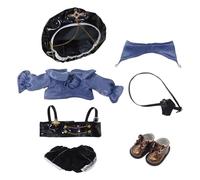 niannyyhouse Vêtements de poupée de 20 cm, chapeau, chemise, gilets, pantalons, chaussures, accessoires, costume de gentleman, poupée en peluche de 20,3 cm (bleu)