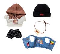 niannyyhouse Vêtements de poupée en peluche, 10 cm, ensemble d'explorateur, chapeau, gilets, pantalons, sacs à dos, accessoires de poupée (10 cm)