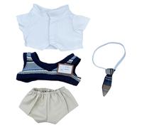 niannyyhouse Vêtements de poupée en peluche 20 cm pour chemise gilet pantalon cravate uniforme scolaire tenue de poupée 20,3 cm (beige)