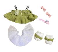niannyyhouse Vêtements de poupée en peluche 20 cm pour robe, jupon, chaussures, accessoires, jupe de princesse - Jouet en peluche douce - Dressup (vert)