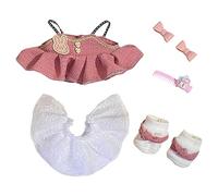 niannyyhouse Vêtements de poupée en peluche 20 cm pour robe, jupon, chaussures, accessoires, jupe de princesse, jouet en peluche douce (rose)