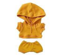 niannyyhouse Vêtements de poupée en peluche - 20 cm - Vêtement de sport élastique solide - Costume - Sweat à capuche - Pantalon - Accessoire de déguisement (jaune, 20 cm)
