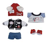 niannyyhouse Vêtements de poupée en peluche, accessoires de déguisement d'animaux en peluche, 10 cm, 15 cm, 20 cm (rouge + bleu, 20 cm)