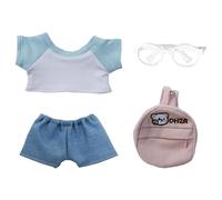 niannyyhouse Vêtements de poupée en peluche colorée de 20 cm avec t-shirt, jeans, lunettes, sacs à dos, ensembles d'étude pour poupées de 20,3 cm (A1-20 cm)