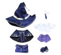 niannyyhouse Vêtements de poupée en peluche de 10 cm, 20 cm, chapeau, châle, gilet, chemise, pantalon, chaussures à nouer, accessoire de poupée (violet, 20 cm)