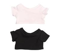 niannyyhouse Vêtements de poupée en peluche de 15 cm x 2 t-shirts à manches courtes noir et blanc (15 cm)