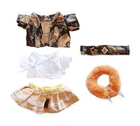 niannyyhouse Vêtements de poupée en peluche de 20 cm, costume ancien, couvre-chef, col en fourrure, veste, chemise, jupe, accessoires de poupée de 20,3 cm (noir)