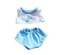 niannyyhouse Vêtements de poupée en peluche de 20 cm, gilet court, t-shirt, pantalon, accessoires de déguisement (bleu)