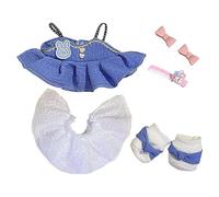 niannyyhouse Vêtements de poupée en peluche de 20 cm pour robe, jupon, chaussures, accessoires, jupe de princesse, jouet en peluche douce (bleu)