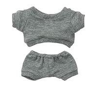 niannyyhouse Vêtements de poupée en peluche de 20 cm, vêtements de sport, costumes, sweat-shirts, pantalons et déguisements de poupée (gris, 20 cm)