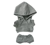 niannyyhouse Vêtements de poupée en peluche de 20 cm, vêtements de sport élastiques solides Costumes, Sweat à capuche Pantalon en peluche douce Accessoire de déguisement (gris, 20 cm)