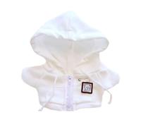 niannyyhouse Vêtements de poupée en peluche douce de 10 cm à 15 cm, 20 cm - Avec capuche - Cardigan - Blanc - 20 cm