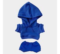 niannyyhouse Vêtements de poupée en peluche élastique et solide - Costume de sport - Pantalon à capuche - Accessoires de déguisement en peluche douce - 15 cm - Bleu