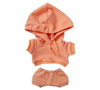 niannyyhouse Vêtements de poupée en peluche élastique et solide - Pantalon à capuche - Accessoires de déguisement en peluche douce - 15 cm - Orange