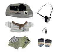 niannyyhouse Vêtements de poupée en peluche, ensemble d'accessoires de déguisement sur le thème du lapin pour animaux en peluche de 20 cm, 20 cm (gris)