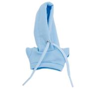niannyyhouse Vêtements de poupée en peluche, sweat à capuche de couleur unie, 7 à 10 cm, accessoires de déguisement d'animaux en peluche (bleu clair)