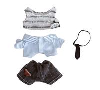 niannyyhouse Vêtements de poupée en peluche, uniforme universitaire pour jouets en peluche de 10 à 15 cm, collection garçons et filles (gris-1)