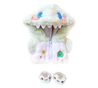 niannyyhouse Vêtements de poupée en peluche - Veste à capuche - 20 cm - Vert