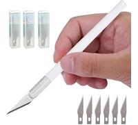 NIANOPKM 1 Pcs Scalpel avec 35 Lames de Rechange - Cutter de précision Scalpel de Découpe en Acier Inoxydable Couteau pour Découpe de Modelisme Papier Diy Sculpture Loisirs