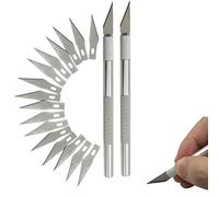 NIANOPKM Ensemble scalpel,2 x scalpel comprenant 12 lames de rechange pour l'artisanat,couteau artisanal,ensemble de scalpel cutter pour l'artisanat,poignée antidérapante,art artisanal sculpture