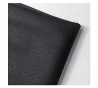 NIANTONG 160cm Large Tissu D'ameublement en Similicuir au Mètre Litchi Texture Imperméable Art Artisanat Leathercloth pour Meubles Chaise Canapé, Bricolage(Color:Noir)