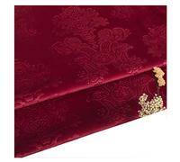 NIANTONG Tissu de Velours Gaufré Tissu D'ameublement au Mètre 140cm Large Style Vintage pour Décoration Intérieure, Artisanat de Couture, Housse de Canapé, Rideau(Color:Rouge)