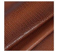 NIANTONG Tissu Similicuir Tissu D'ameublement en Faux Cuir PU Brillant Motif Crocodile au Mètre 138cm de Large pour Meuble Chaise Canapé, Artisanat Bricolage(Color:Marron)