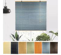 NIANXINN Store Enrouleur Bambou Rétro,Store Venitien Store Bambou Exterieur Store Occultant Fenetre Tissé à Main Rideau,95% Protection Solaire Intimité,Largeur x Hauteur (100cm x 180cm,Blue)