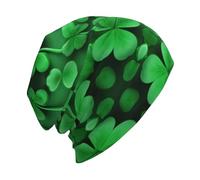 Nianyuer Bonnet en tricot unisexe léger et respirant coloré pour véhicules tout-terrain, toutes saisons, usage quotidien, motif tête de mort, Trèfle porte-bonheur vif, Taille unique