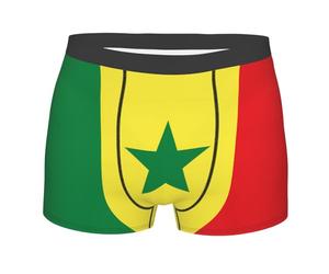 Nianyuer Boxer pour homme, motif drapeau du Sénégal, avec taille élastique, bas de coffre doux et respirant, Noir , M