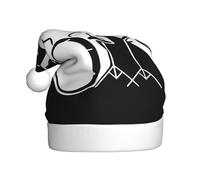 Nianyuer Chapeau de Père Noël imprimé batteur Chapeau de Père Noël Fun Party Headwear en peluche douce pour vacances en famille