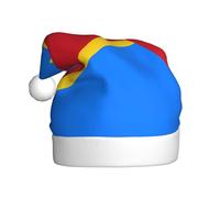 Nianyuer Chapeau de Père Noël imprimé drapeau du Congo Chapeau de Père Noël Fun Party Headwear en peluche douce pour vacances en famille