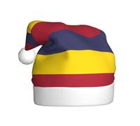 Nianyuer Chapeau de Père Noël imprimé drapeau du Royaume d'Hawaï Chapeau de Père Noël Fun Party Headwear en peluche douce pour vacances en famille