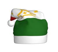 Nianyuer Chapeau de Père Noël imprimé drapeau du Tadjikistan - Chapeau de Père Noël amusant - En peluche douce pour les vacances en famille