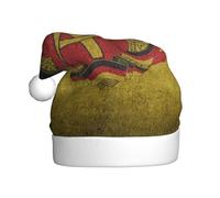 Nianyuer Chapeau de Père Noël imprimé drapeau historique de l'Allemagne Chapeau de Père Noël Fun Party Headwear en peluche douce pour vacances en famille