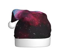 Nianyuer Chapeau de Père Noël imprimé galaxie Univers Chapeau de Père Noël Fun Party Headwear en peluche douce pour vacances en famille