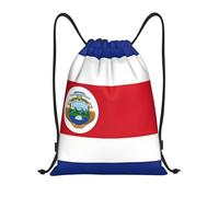Nianyuer Sac à dos léger et pliable avec cordon de serrage Motif drapeau du Costa Rica, Noir , M, Sac à dos daypack