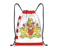 Nianyuer Sac à dos léger et pliable avec cordon de serrage Motif drapeau du Sénat de Brême, Noir , M, Sac à dos daypack