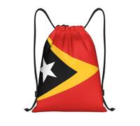 Nianyuer Sac à dos léger et pliable avec cordon de serrage Motif drapeau du Timor-Leste, Noir , M, Sac à dos daypack