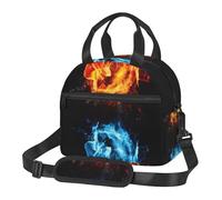 Nianyuer Sac isotherme de 6 litres avec imprimé boxe sur glace et feu, sac à goûter réutilisable avec sangle pour le travail, le pique-nique, la préparation des repas thermiques